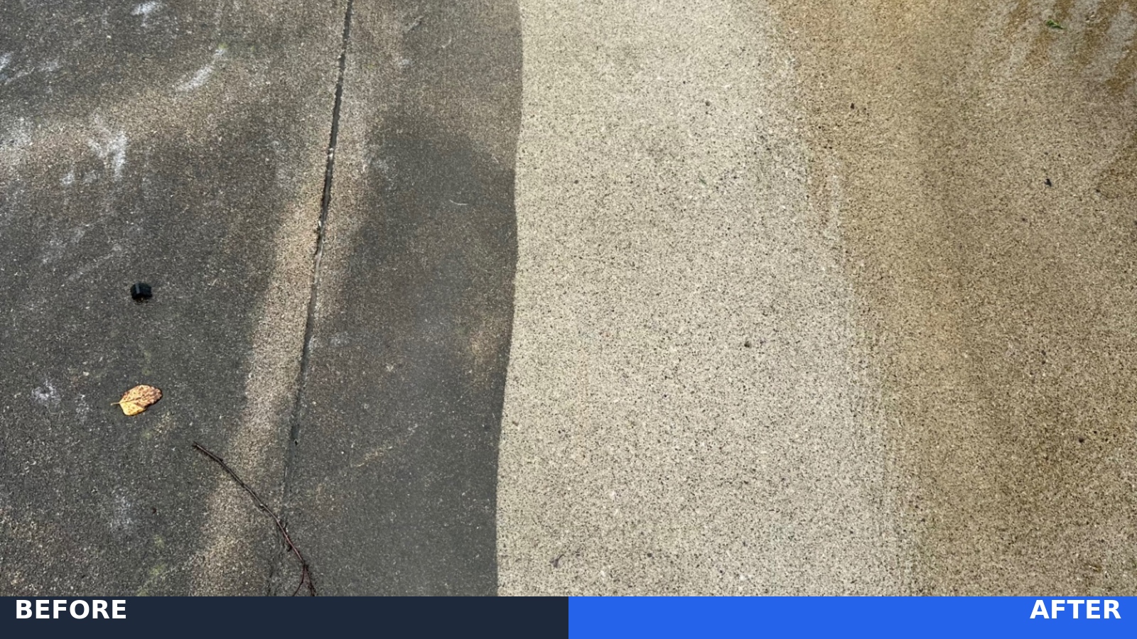 Sidewalk Cleaning before and after